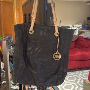 Black leather Michael Kors handbag